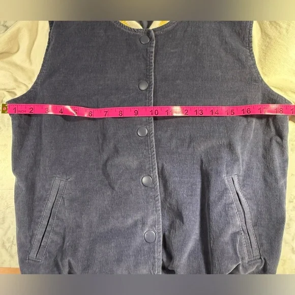 Aerie corduroy blue and white Varsity Jacket - Picture 3 of 8